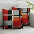 thumbnail image 3 of PIKWEEK  Red and Black Throw Pillow Covers,Grey Modern Abstract Pillowcases,Gray Geometric Circle Pattern Decor for Sofa Couch Living Room Bedroom Home Outdoor, 3 of 5