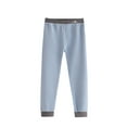 thumbnail image 3 of HVOBTTY Toddler Straight Leg Trousers, Winter Long Pants for Kid, Kids Casual Solid Color Fleece Loungewear Elastic Waist Outer Wearable Base Layer Sports Long Pants Blue, 10-11 Years, 3 of 5