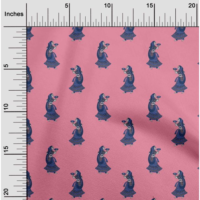 oneOone Polyester Lycra Fabric Women Block Print Fabric By Yard 56 Inch Wide