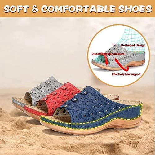 Sandales Femme Nu-pieds Confortables - Semelle Épaisse Anti-dérapante, Style Bohème Plage