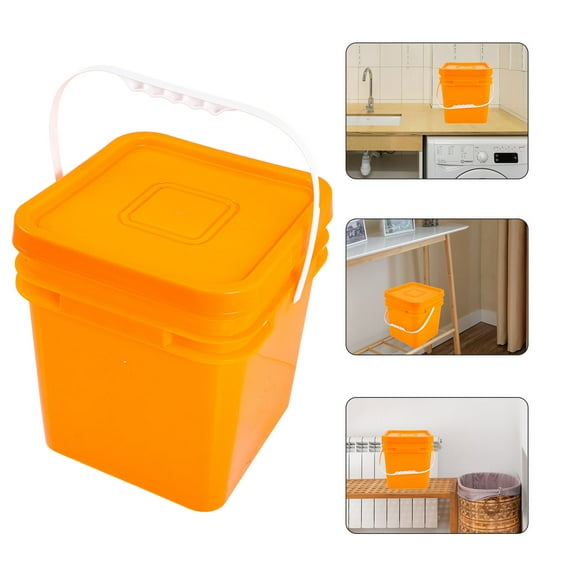 PTOOTP Orange Plastic Storage Container with Airtight Sealed Lid for Laundry, Household Organization and Storage