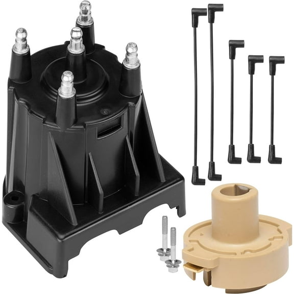 Tune Up Kit with Distributor Cap, Rotor and Spark Plug Wires for Mercruiser 3.0L LX, Replaces 811635Q2, 816761Q14 by FASWORX