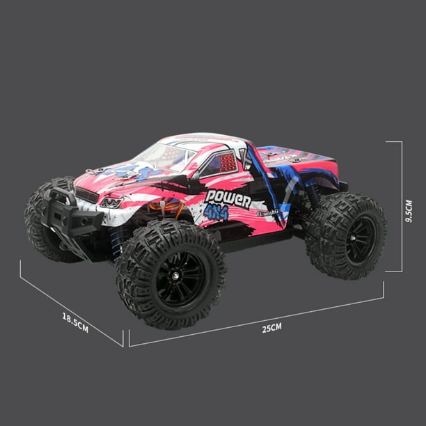 Voiture télécommandée pour filles 1:18 - Voiture RC rapide 4x4 40 km/h avec éclairage LED, camion RC tout-terrain violet avec 2 batteries, cadeau de voiture RC RC pour les filles de 8-13