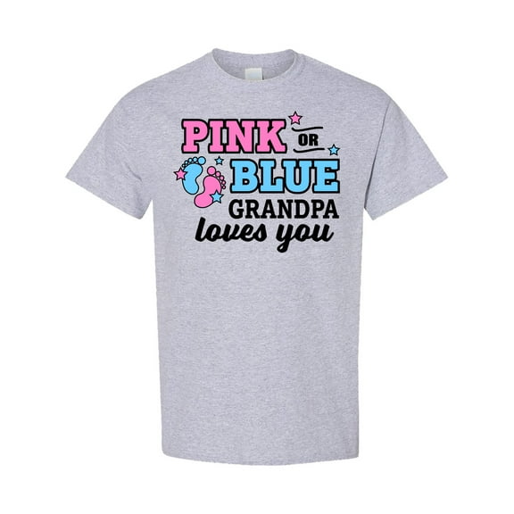 Inktastic Pink or Blue Grandpa Loves You T-Shirt