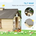 thumbnail image 6 of Outsunny Wooden Playhouse for Kids, Adventures Cottage, with Working Door, Windows, Bench, Service Station, Flowers Pot Holder, for 3-7 Years Old, 6 of 10