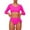 Red, variant on Women Swimsuits Crop Top Nylon Spandex High Waisted Rash Guard for Beach Water Sports