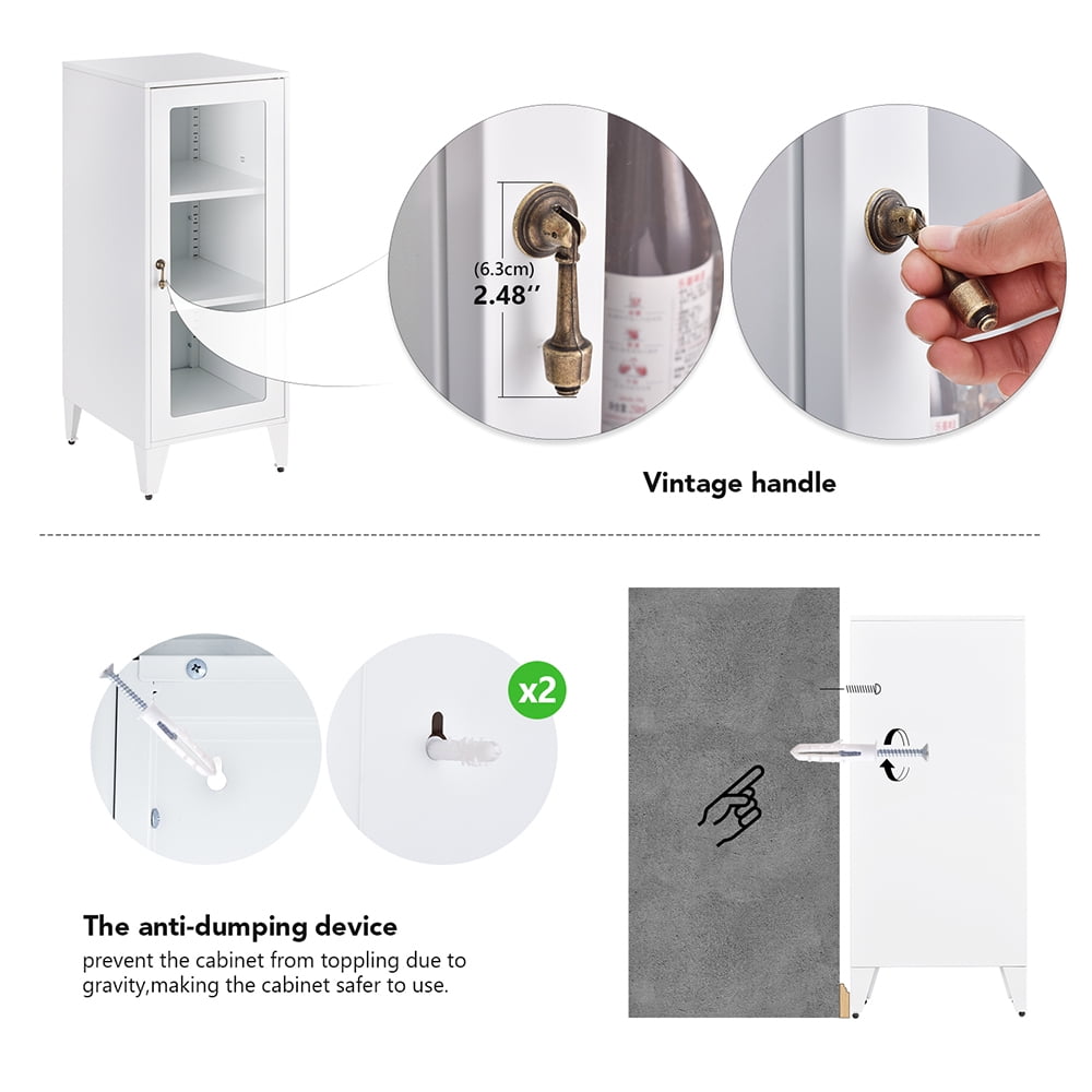 Private Jungle Freestanding Metal Storage Cabinet w/2 Adjustable Shelves and Locking Doors Private Jungle Freestanding Metal Storage Cabinet w/2 Adjustable Shelves and Locking Doors