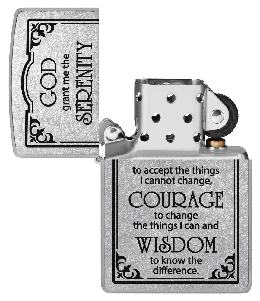 Zippo Serenity Prayer Street Chrome Lighter for Office Use - Walmart  Business Supplies