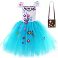 thumbnail image 2 of Vestido de tul con tutú Mirabel para niña, vestido de princesa elegante para fiesta de cumpleaños, disfraz de carnaval, Halloween, Cosplay, disfraz de Madrigal Encanto, 2 of 5