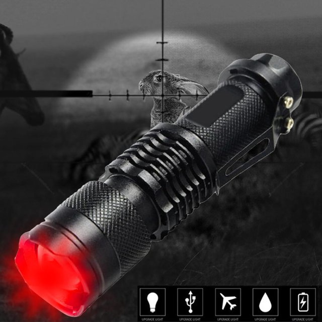 850nm LED Infrarrojo Linterna Visión Nocturna Caza Portátil Mini Zoom Antorcha