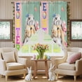 thumbnail image 5 of Easter Bunny Swag Valance Curtains Rabbit Tulip Grass Sage Green Wood Grain Rod Pocket Swag Curtains Small Window Treatments for Kitchen Bathroom Bedroom 36" W x 36" L, 2 Panels, 5 of 9