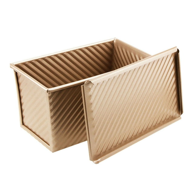 1Pc 450g Bakeware Loaf Pan With Cover Non Stick Golden Bread Toast Mold (Golden)