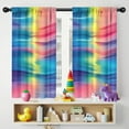 thumbnail image 5 of Blackout Kids Curtains,Colorful Striped Pattern Childrens Insulated Curtains Set Of 2,Bedroom Essentials,Toddler Room Decor 42"x54", 5 of 5