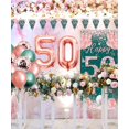 thumbnail image 4 of YANSION 50th Birthday Decorations, Green Rose Gold 50th Party Balloons, Happy Birthday Backdrop Green Rose Gold Sign Poster 50th Anniversary Banner Photo Booth Background for 50th Party Supplies, 4 of 8