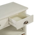 thumbnail image 3 of Retro Console Table with 3 Storage Drawers, Entryway Table with 3 Water Hyacinth Woven Baskets,Wooden Accent Sofa Table Buffet Cabinet for Entryway, Hallway and Living Room (White), 3 of 11