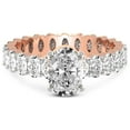 thumbnail image 4 of 5 Carat IGI Certified Oval Shape Lab Grown Diamond Engagement Ring | 14K Rose Gold |Celeste Side Oval Diamond Eternity Diamond Ring | FG-VS1-VS2 Quality Friendly Diamonds, 4 of 5
