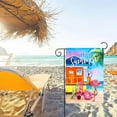 thumbnail image 5 of Hello Summer Flamingo Garden Flag 12 x 18 Inch Small Vertical Spring Summer Tropical Beach Double Sided Seasonal Decoration Outside Decor for House Home Yard, 5 of 6