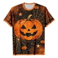 thumbnail image 4 of Halloween Shirts for Men Halloween Pumpkin Graphic Tees Mens Short Sleeve Crewneck Funny Halloween Holiday Costumes Tops, 4 of 5