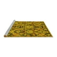 thumbnail image 2 of Ahgly Company Machine Washable Indoor Square Abstract Yellow Modern Area Rugs, 8' Square, 2 of 4