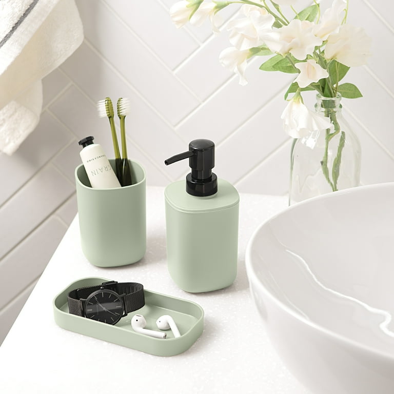 Mainstays 3-Piece Bath Accessory Set, Green photo 1
