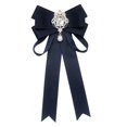 thumbnail image 5 of yuksok Women's Bow Tie Bowknot Bowtie Girls Ladies Necktie for Uniform Blouse Shirt Navy Blue, 5 of 9