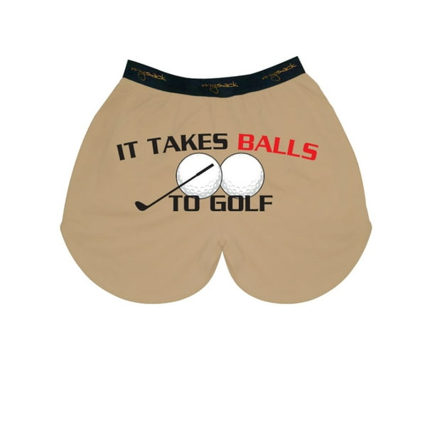 My Sack Ballsy Boxers Mens It Takes Balls To Golf Testicle Boxer Shorts