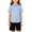Light Blue, variant on Girls White Cotton Button Down Shirt, Short Sleeve Peter Pan Collar School Uniform Blouse for Kids,Size 4 T