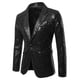 thumbnail image 5 of Blazer de lentejuelas Lars Amadeus para hombres, chaqueta deportiva brillante y colorida con solapa de pico, color negro, 5 of 5