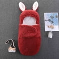 thumbnail image 6 of LEKWK Baby Swaddle Blanket with Hood Warm Baby Thermal Sleeping Sack 3D Cartoon Rabbit Ear Cute Loungewear Newborn Winter Thermal Receiving Blanket 0-6M, 6 of 6