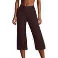 thumbnail image 2 of Capri Pants for Women 2025 High Waisted Wide Straight Leg Casual Loose Yoga Capris with Pockets Womens Cropped Pants, 2 of 7