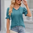 thumbnail image 4 of Fesfesfes Womens Basics Top Women's Short Sleeve Summer Solid V Neck Casual Tops Regular Blouse Tops Short Sleeve Tops for Women S(US:4), 4 of 8