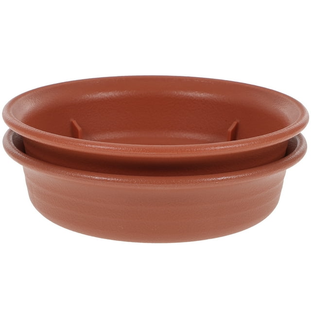 unbranded 2Ud Bandejas Plásticas Rojas Para Plantas Con Redondo Para Interiores Resistente Y Duradero