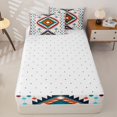 thumbnail image 4 of jejeloiu Vibrant Aztec Zipper Full Size Comforter Sets with Fitted Sheet and 2 Pillowcases,Southwestern Pattern Zipper Bedding Set For Boys,Multi White,Reversible,4-Piece, 4 of 7