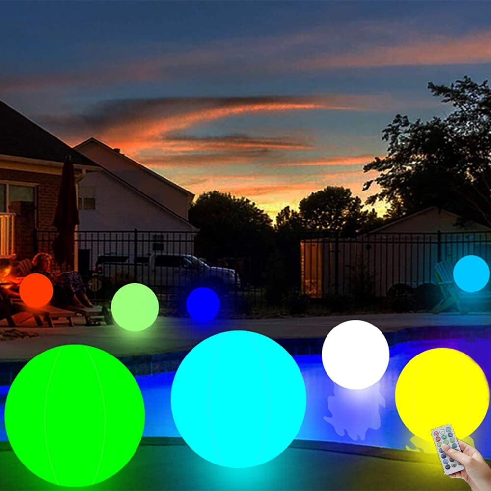 Details about   Pool Toys Glow 16'' Beach Ball 13 Colors Changing LED 16 inch 13 COLORS 
