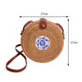 thumbnail image 2 of Bolso bandolera de playa de verano, bolso redondo de mimbre para mujer a la moda para vacaciones (marrón) Tmvgtek Para Estrenar, 2 of 8