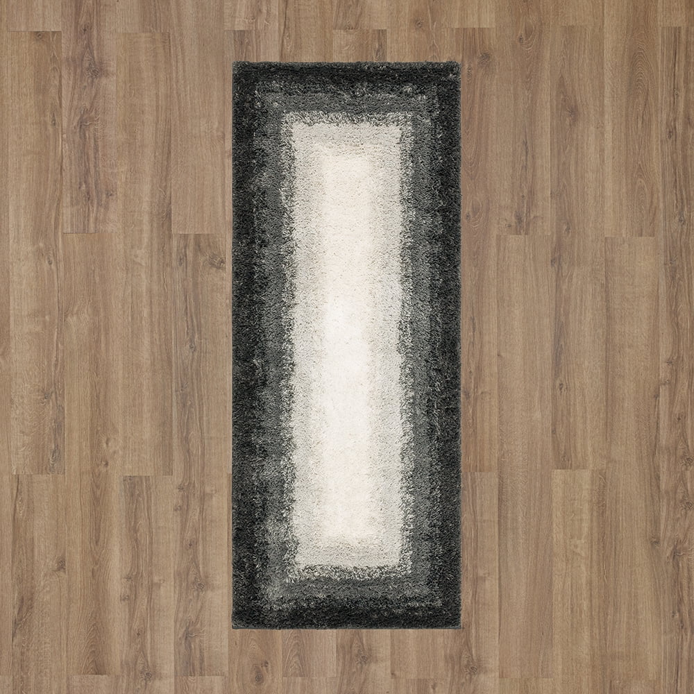 Mohawk Home Ombre Plush Pile Stain/Fade Resistant Non-Slip Machine Washable Bath Mat, Pewter, 2' x 5'