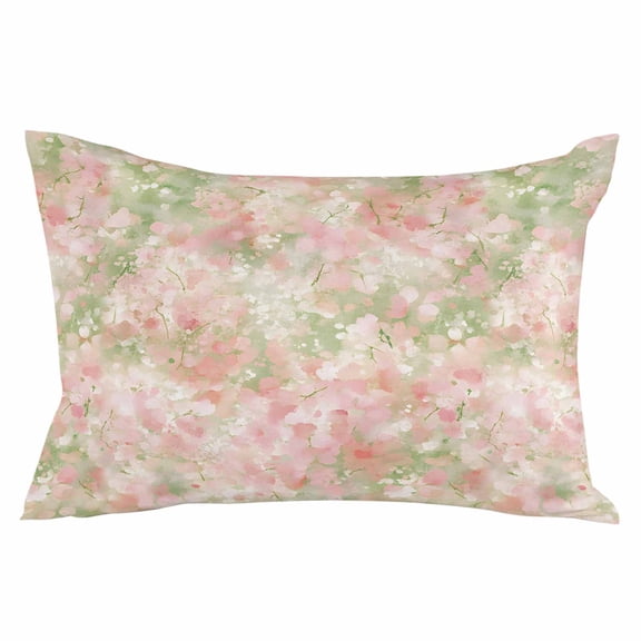 Pink Green Flower Throw Pillow Cover 24 x 36 Inch Decorative Pillow Cover Watercolor Summer Botanical Lumbar Pillowcase Seasonal Rectangle Cushion Case for Couch Sofa Bed Living Room
