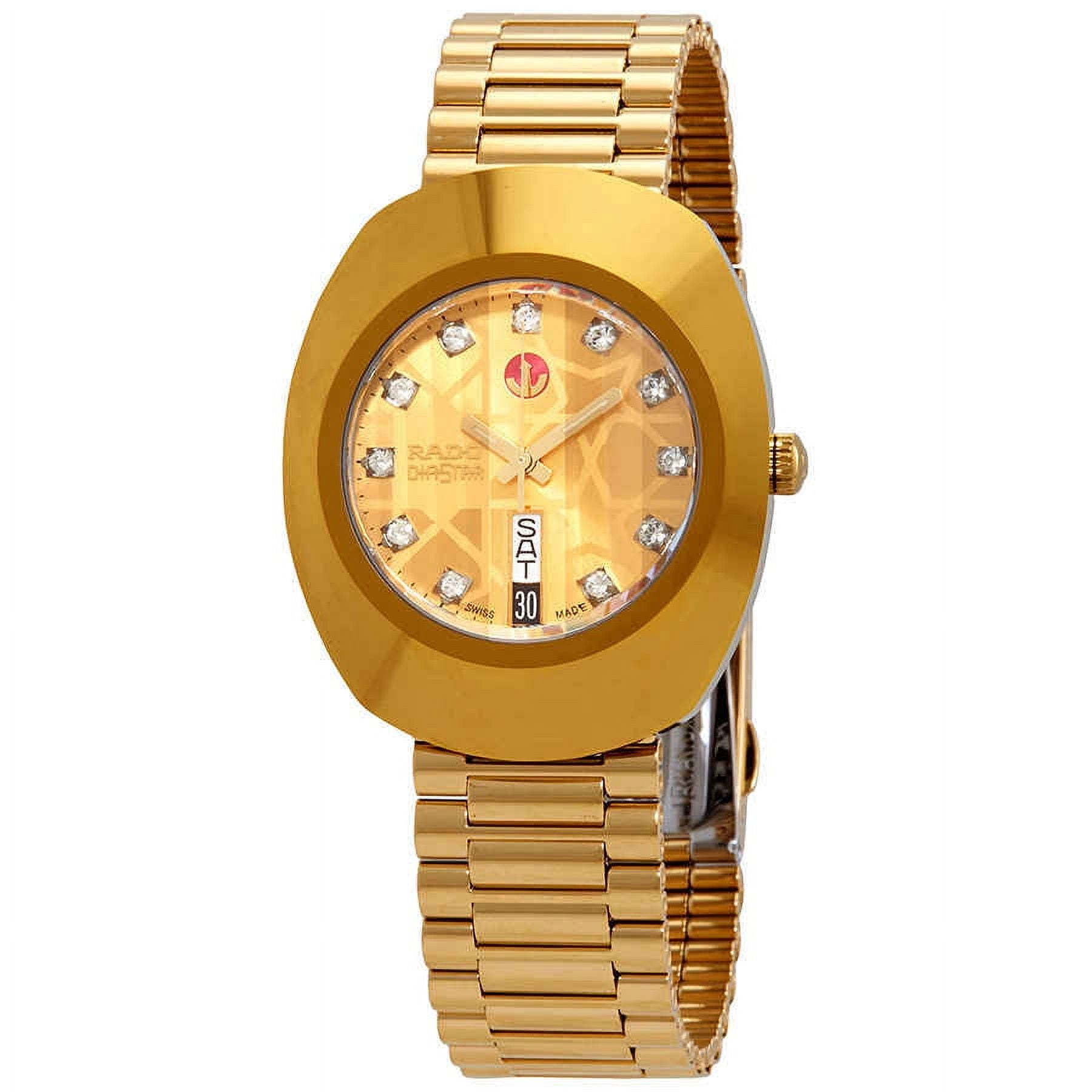 Rado R12393633 Diastar Men s Watch Gold Dial Quartz Diamond Water Resistant Walmart