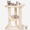 thumbnail image 2 of 71CM Cat Tree Tower for Indoor Cats, Tall Cat Scratching Post with Large Bed for Big Cats, Sisal Cat Scratcher with Soft Perch & Hammock, Stable Cat Tree, Removable Cover-Green, 2 of 8