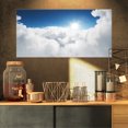thumbnail image 1 of Blue Sky and Sun over Clouds - Contemporary Landscape Canvas Art, 1 of 3