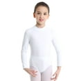 thumbnail image 4 of Kaerm Kids Girls Basic Turtleneck Long Sleeve Leotard Gymnastics Ballet Dancewear for Toddler White 13-14, 4 of 8