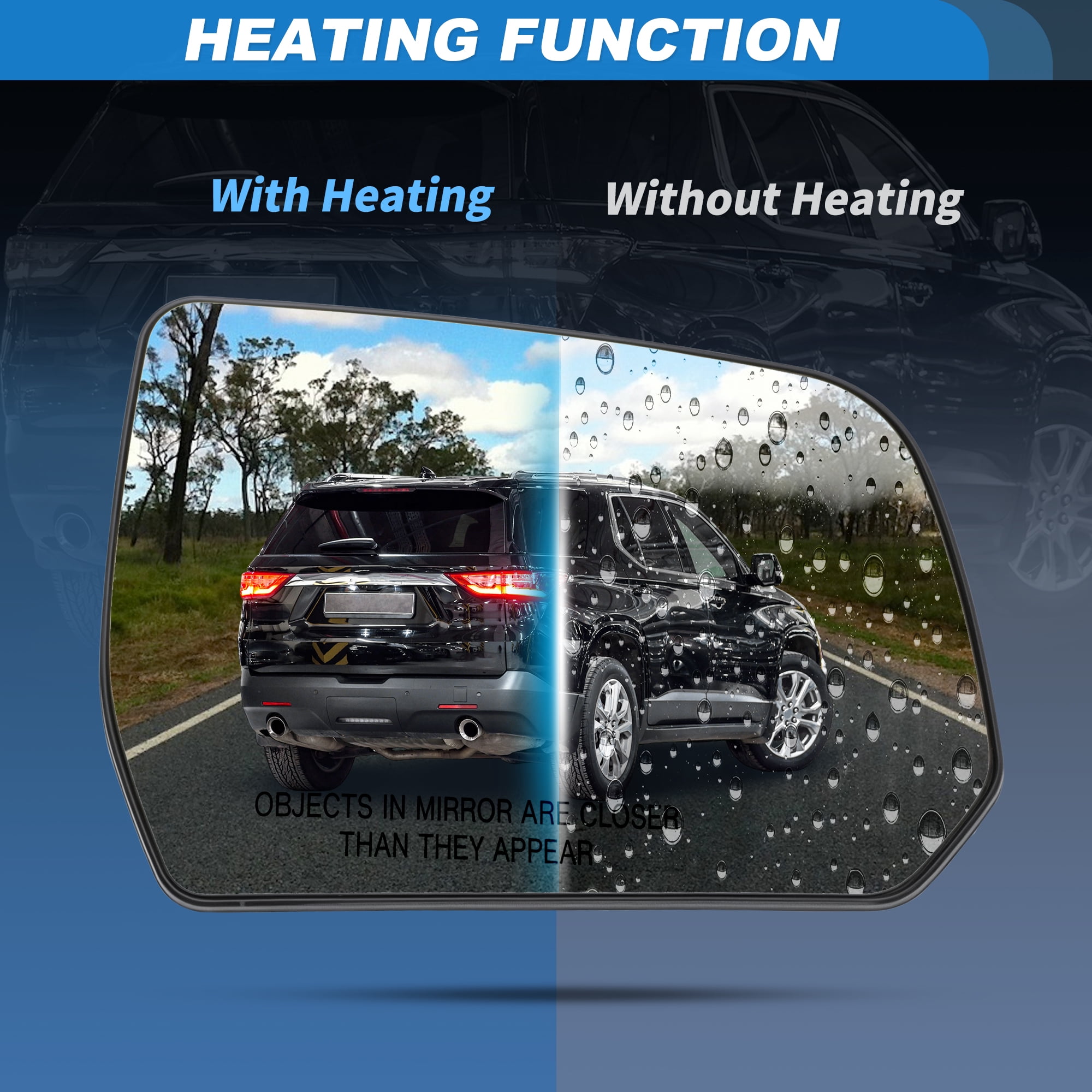 Unique Bargains Heated Mirror Glass for GMC Acadia for Chevrolet Traverse Right Side