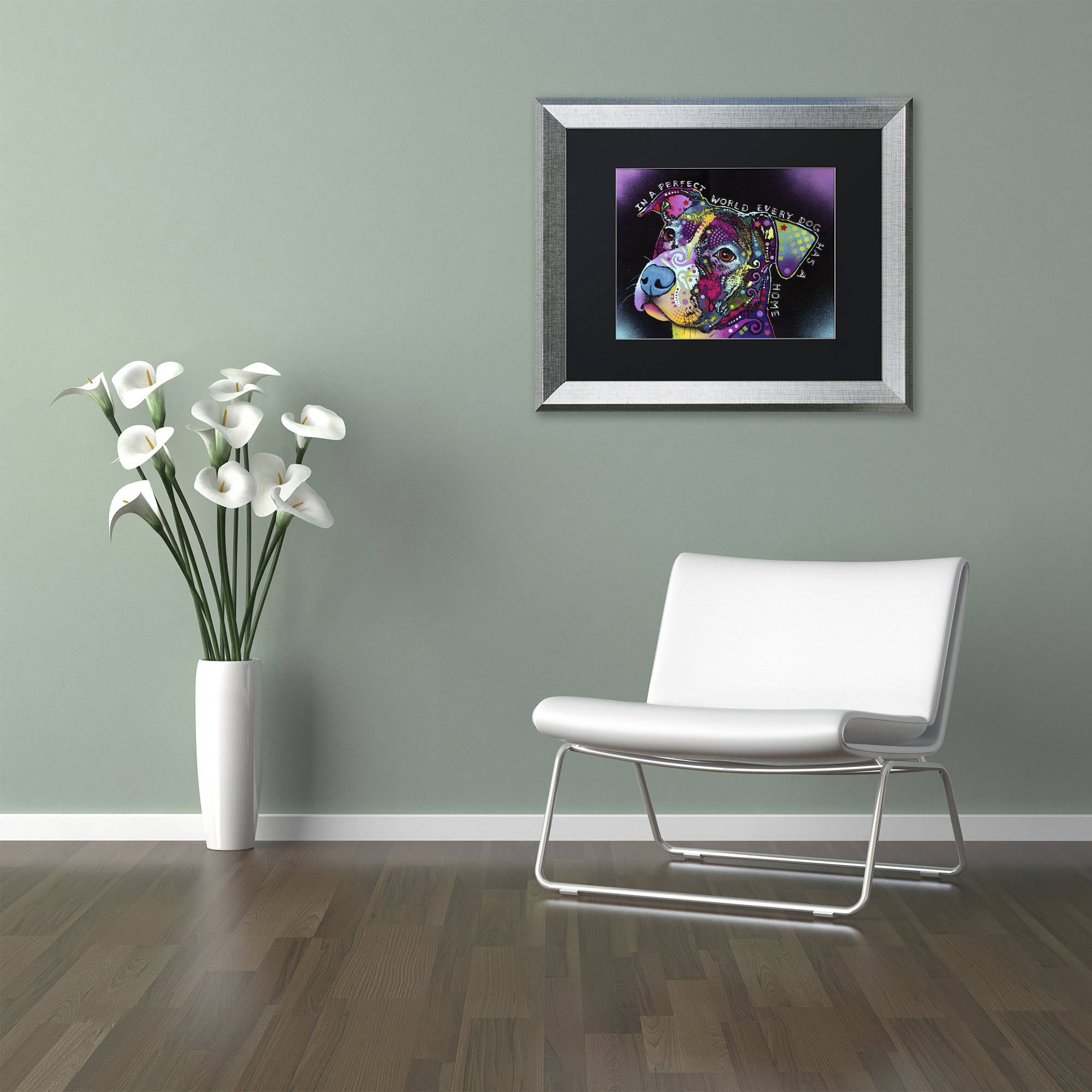 Trademark Fine Art "In a Perfect World" Canvas Art by Dean Russo, Black Matte, Silver Frame