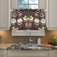 thumbnail image 2 of Yayeee Kitchen Curtains Tier Pair Light Filtering 27"x24" Rod Pocket Short Cafe Window Panel, Black Chocolate Cakes, 2 of 7