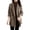 Coffee, variant on Women's Lapel Jacket Houndstooth Tweed Blazer Coat Vintage Long Sleeve Medium Length Coat for Autumn Winter Daily Wear Work