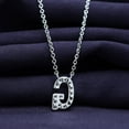 thumbnail image 6 of 18K White Gold Plated Initial Necklace | Moissanite Diamond Alphabet Necklace | Dainty Necklaces for Her | Letter "G" Pendant Necklace |18" + 2" Adjustable Chain, 6 of 6