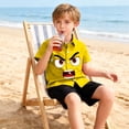 thumbnail image 6 of HOMADLES Kids Button Shirts Boys Summer Casual Graphic Tees Boys Lightweight Breathable T Shirts, Yellow 7 T, 6 of 8