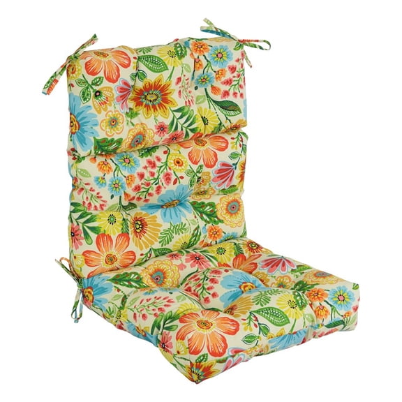 Blazing Needles 22-inch by 45-inch Spun Polyester Patterned Outdoor Tufted Chair Cushion