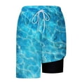 thumbnail image 5 of HAPIMO Summer Outdoor Swimsuit Shorts 9" Beach Shorts Men Swim Trunks with Compression Liner Hawaiian Bathing Mesh Lining Shorts Quick Dry Board Shorts Casual Outings Travel Shorts Sky Blue Small, 5 of 6