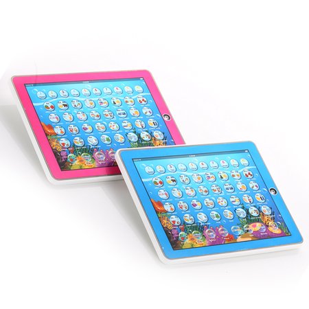 children s english russian spanish learning tablet computer for kinds educational toy learning machine table toy with music light blue english russian